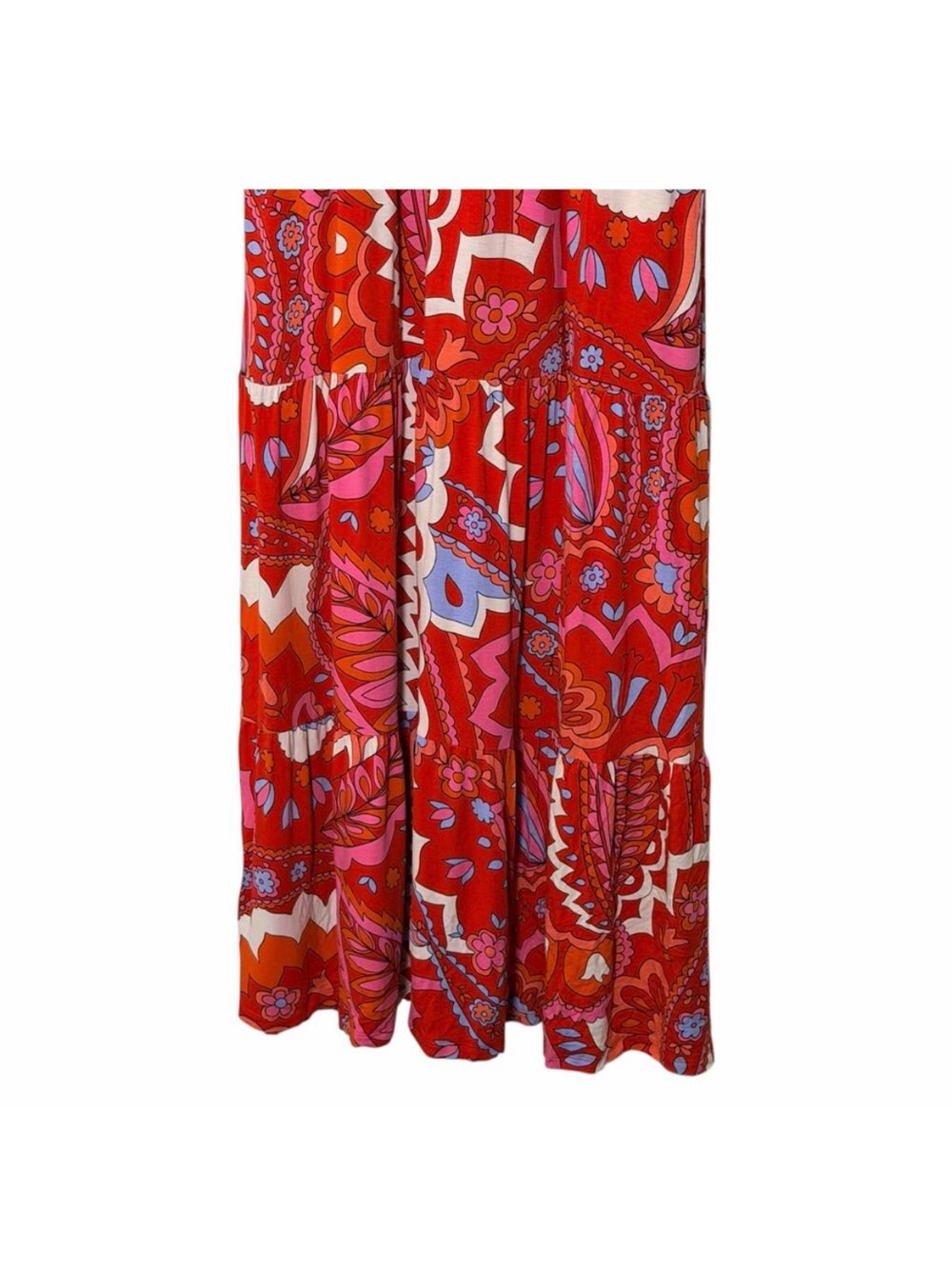 Boden Sylvia Jersey Maxi Tier Dress in Flame Scarlet size 4 - Picture 6 of 14